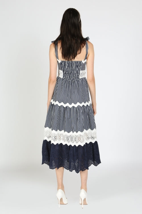 Striped Maxi Dress - Navy