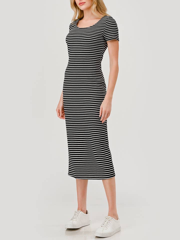 T-shirt Midi Dress - Black/White