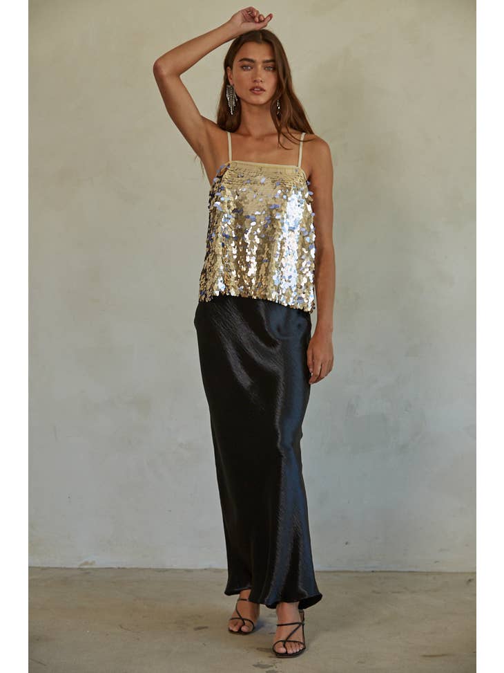 Can't Control Sequin Top - Gold