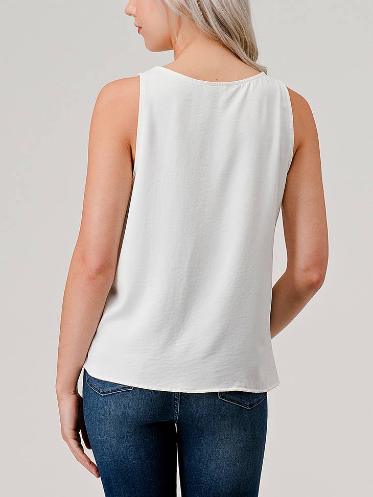 Side Twist Tank - White