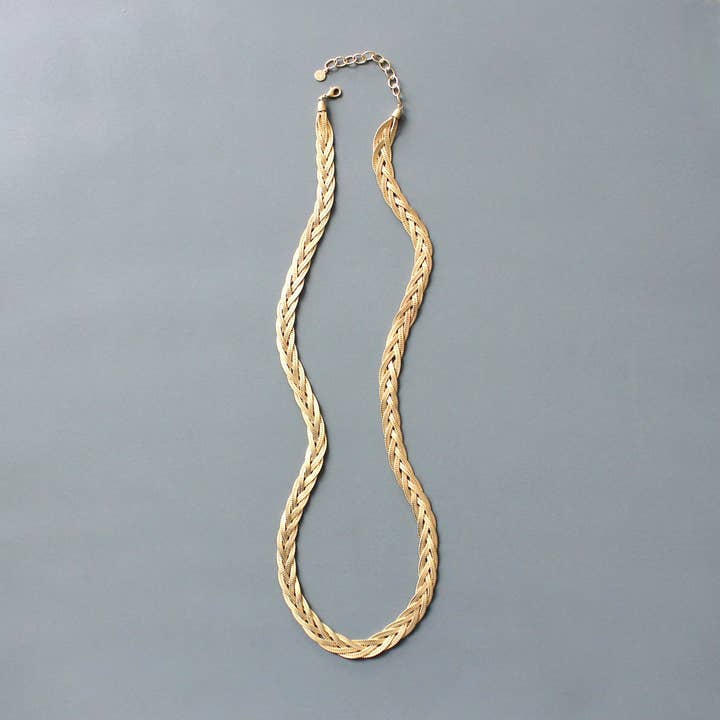 Braided Herringbone Chain Necklace