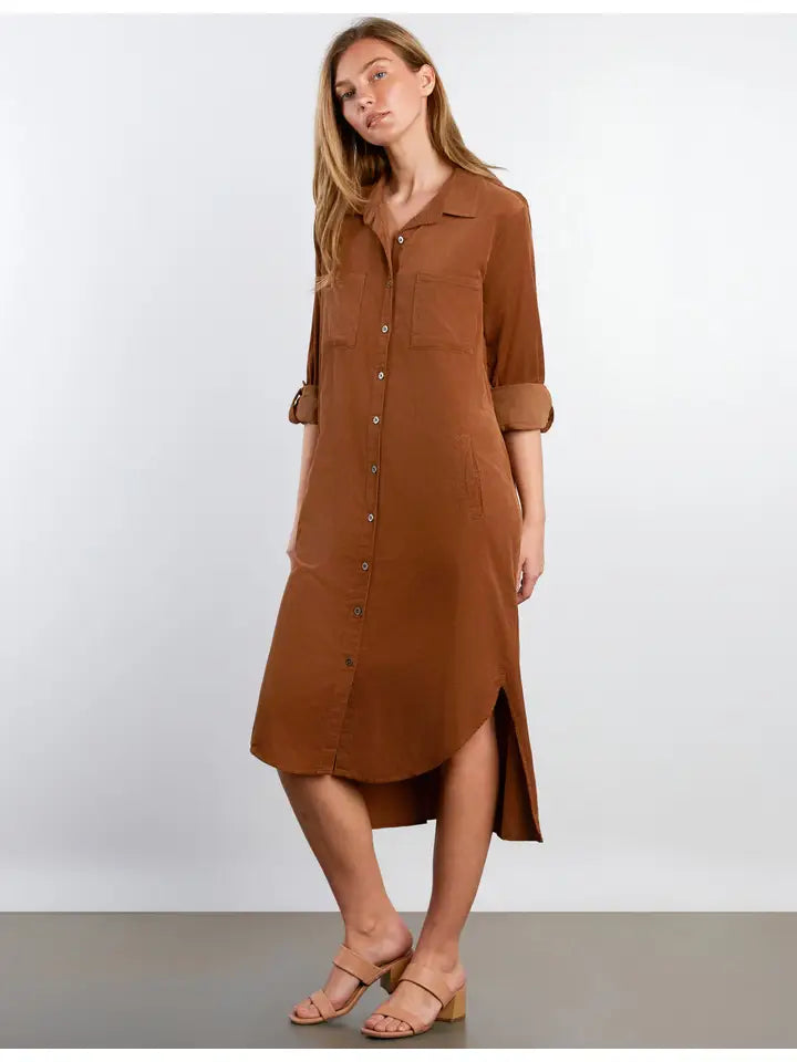 Chill Out Corduroy Shirtdress - Caramel