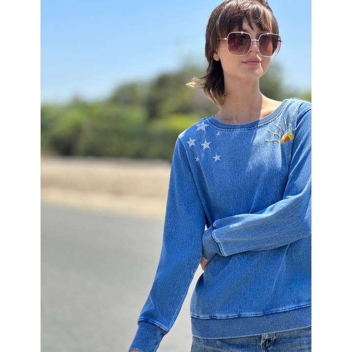 Hello Sunshine Sweatshirt - Denim