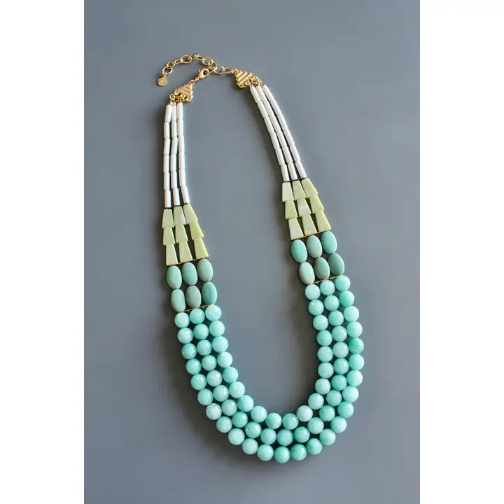 Triple Strand Turquoise and Amazonite Necklace