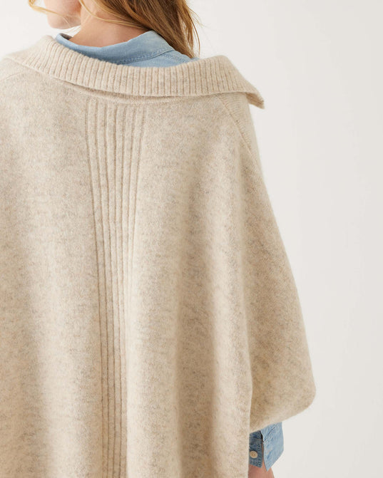 Cambridge Collar Poncho - Oatmeal