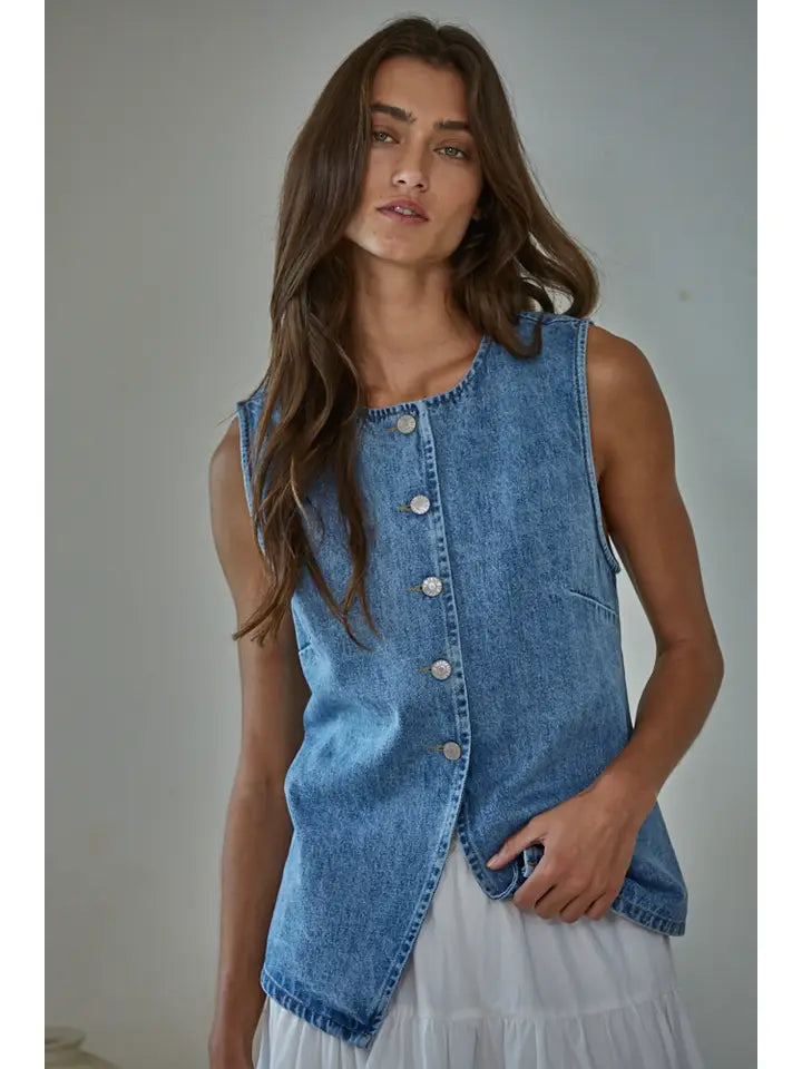 Denim Vest Top - Medium