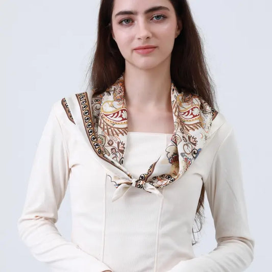 Vintage Print Bandana - Cream