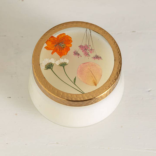 Apricot Rose Floral Candle - Large