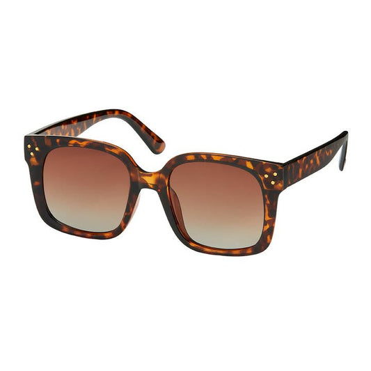 Square Pins Detail Sunglasses - Tortoise