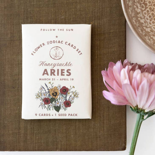 Flower Zodiac Sticker Card Set - Aries