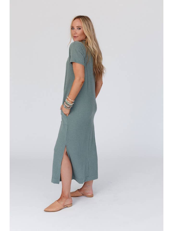 Easy Days Maxi Tee Dress - Seafoam