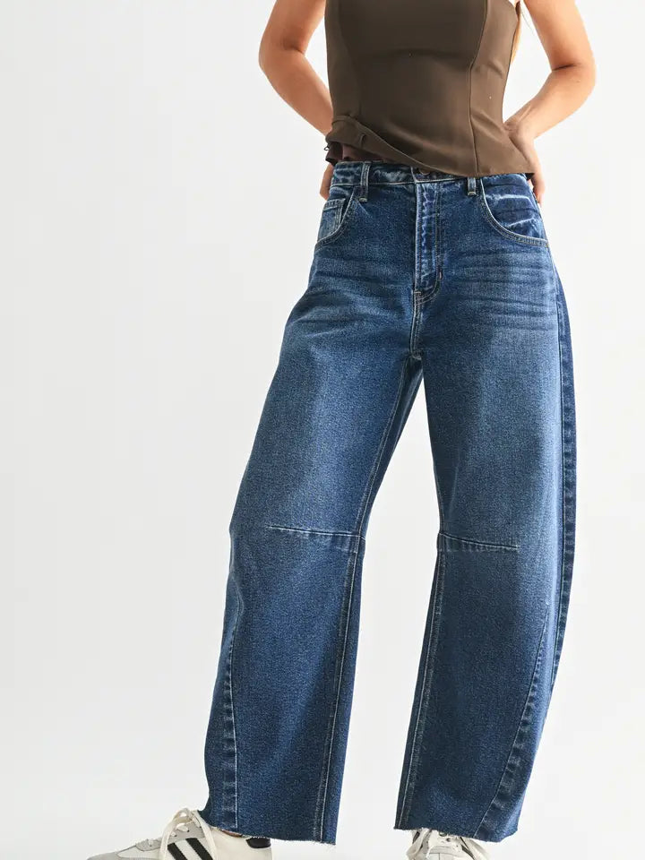 Barrel Jean - Dark Wash