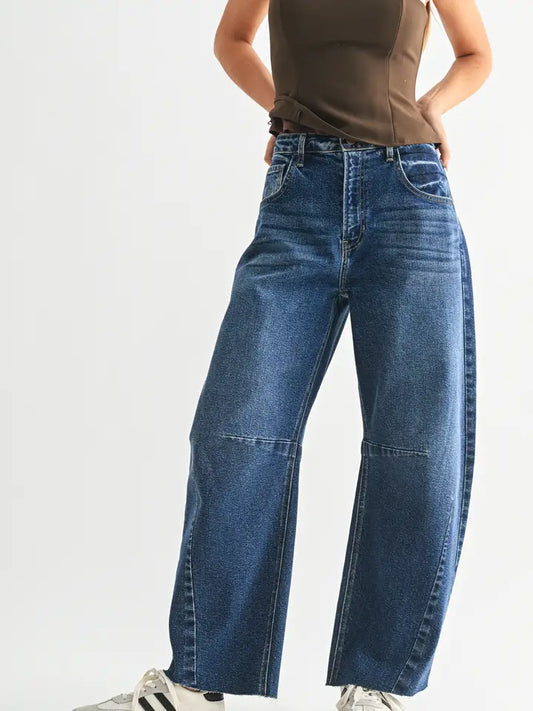 Barrel Jean - Dark Wash