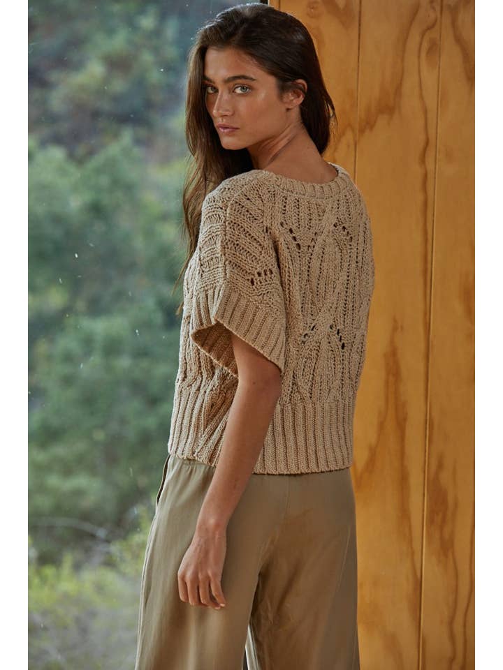 Cali Crochet Top - Taupe