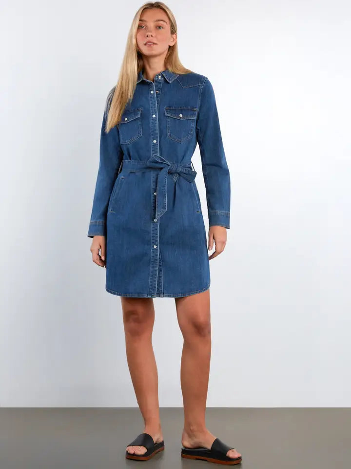 Marie Denim Shirtdress - Marie Blue