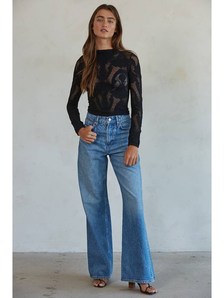 Seamless Jacquard Top - Black