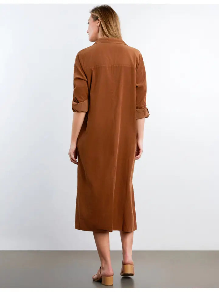 Chill Out Corduroy Shirtdress - Caramel