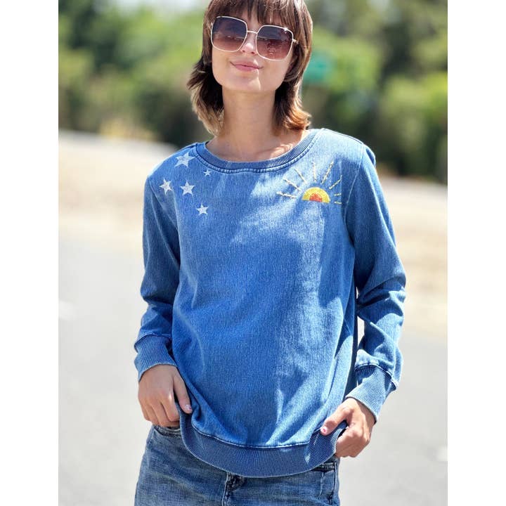 Hello Sunshine Sweatshirt - Denim