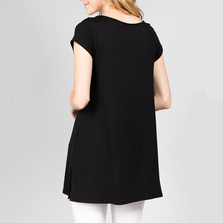 Side Slit Tunic - Black