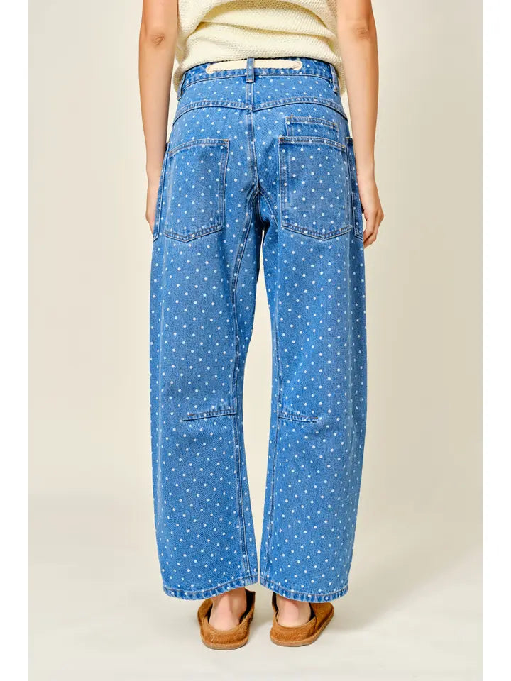 Barrel Pant - Denim Dot