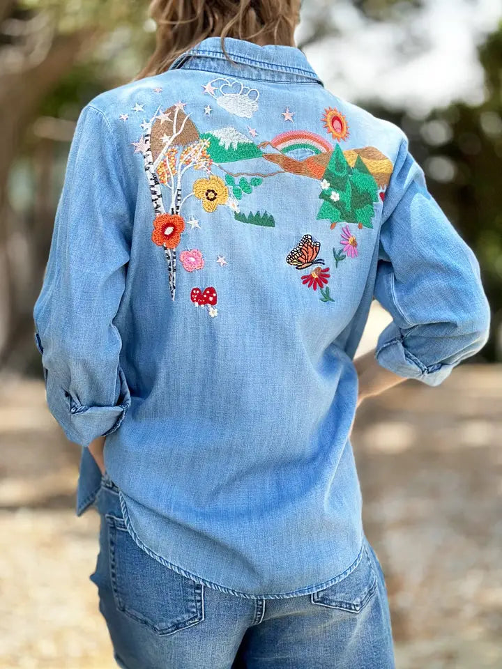 Embroidered Shirt - Happy Place