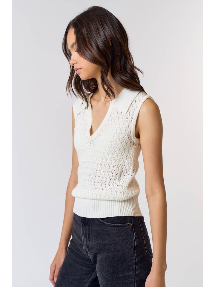 Sleeveless Sweater - Ivory