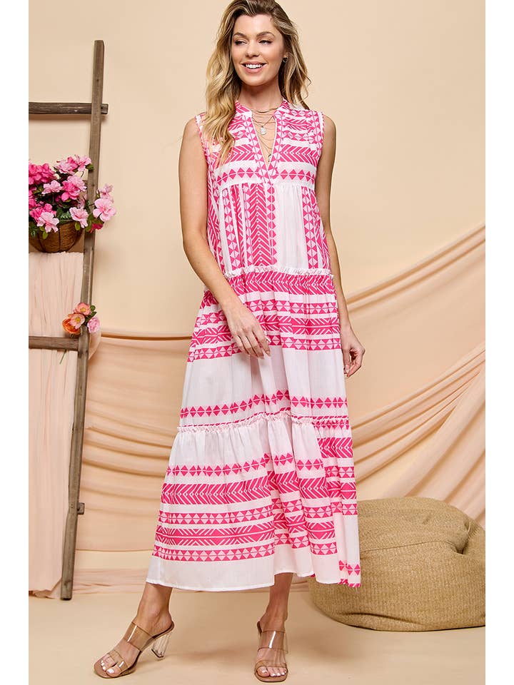 Sleeveless Maxi Dress - Pink