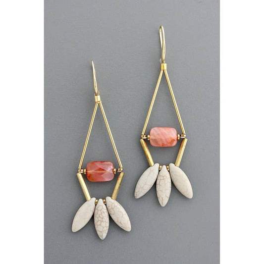 Geometric Carnelian Earrings