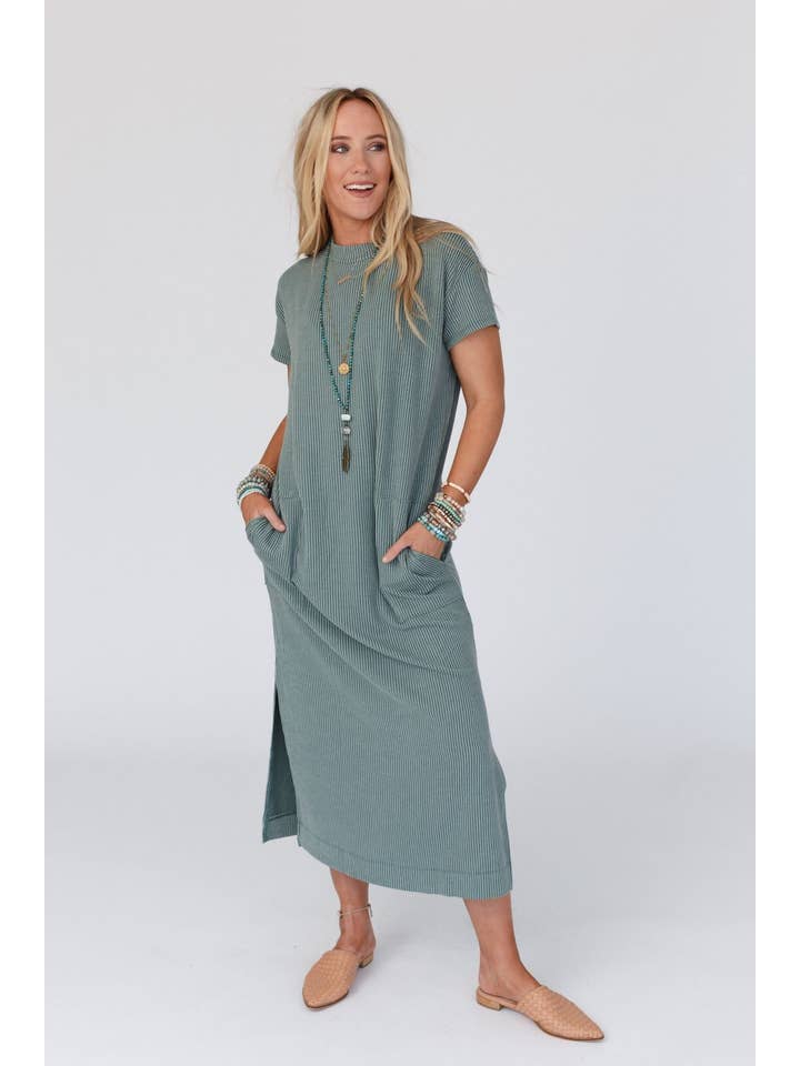 Easy Days Maxi Tee Dress - Seafoam