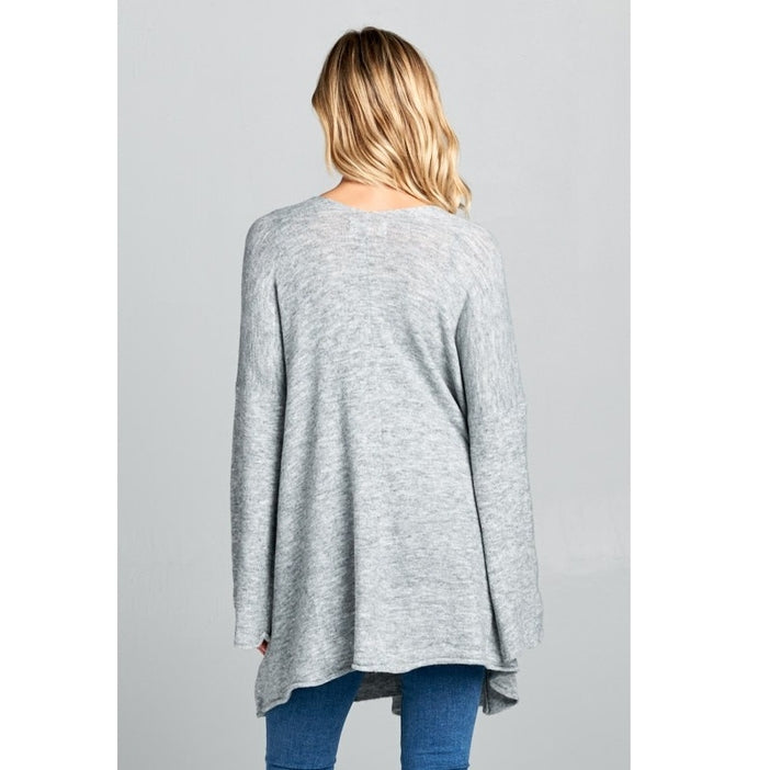 Oversized Sweater Cardigan - Grey