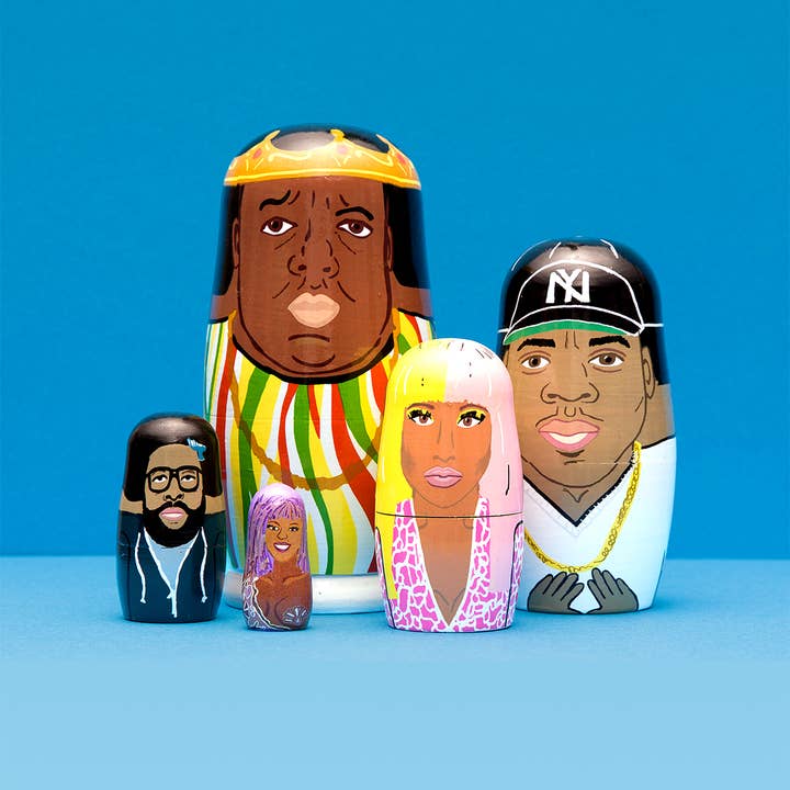 East Coast Rappers Wooden Nesting Doll Set