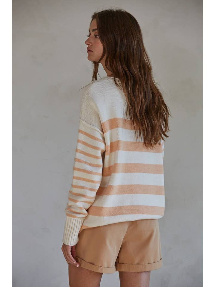 Get Cozy Pullover - Cream/Peach