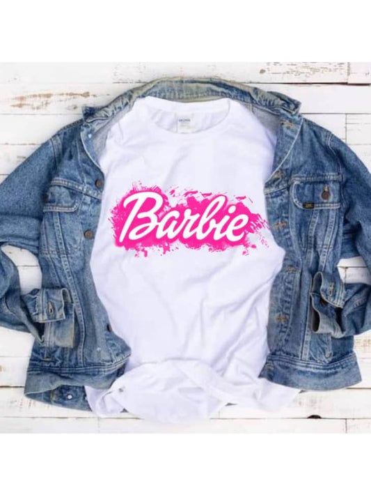 Graffiti Barbie Tee - White