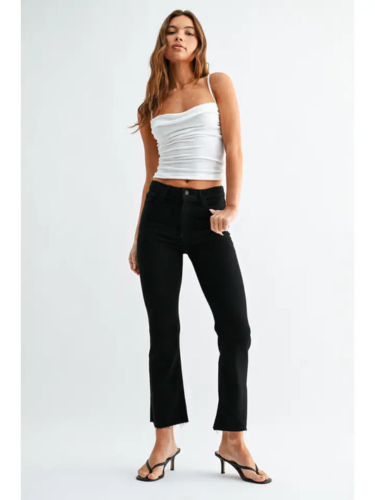 The Cropped Demi Flare - Black