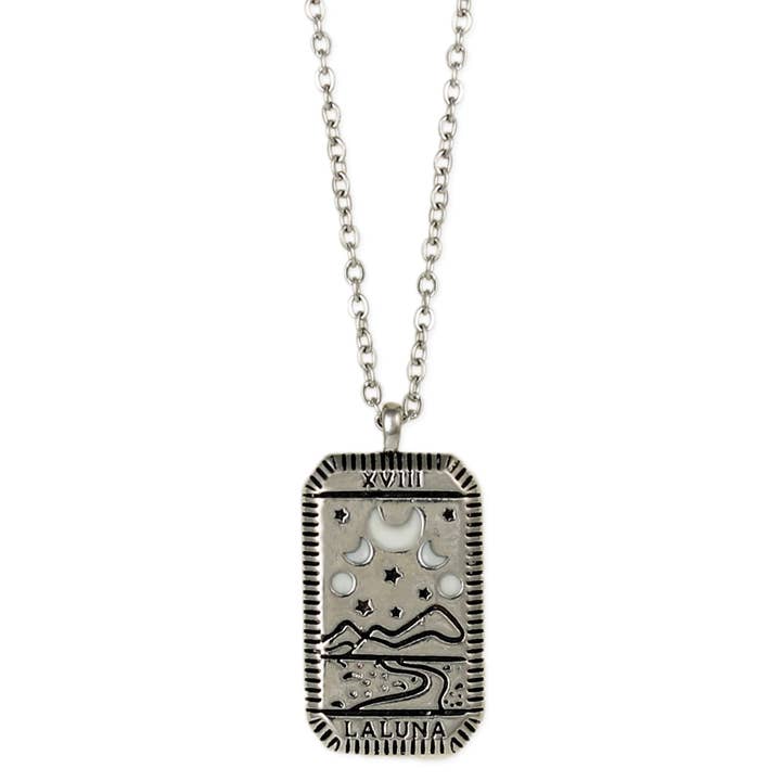 Tarot Card Necklace - La Luna Moon