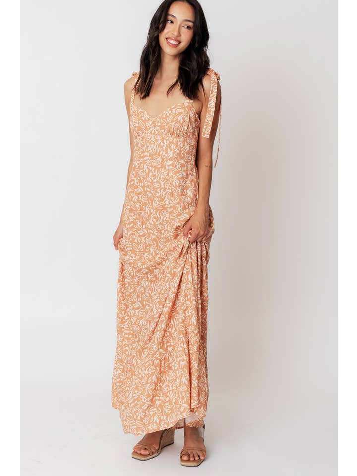 Tiered Maxi Dress - Light Brown