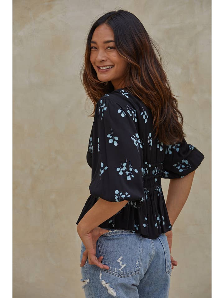 Montana Floral Top - Black