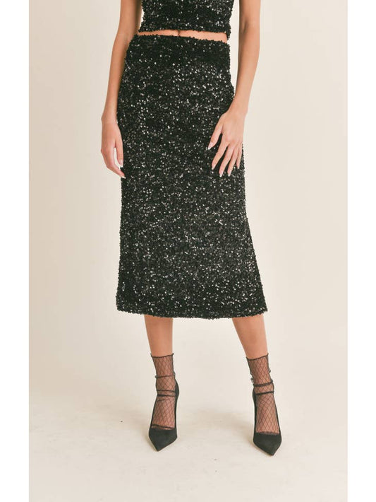 Illuminate Midi Skirt - Black