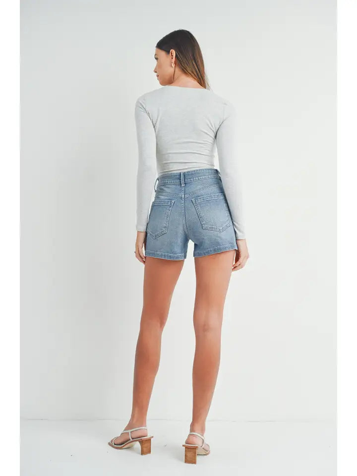 Cargo Denim Short - Light Wash