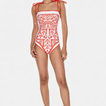 Reversible One Piece Swimsuit - Crossing Red