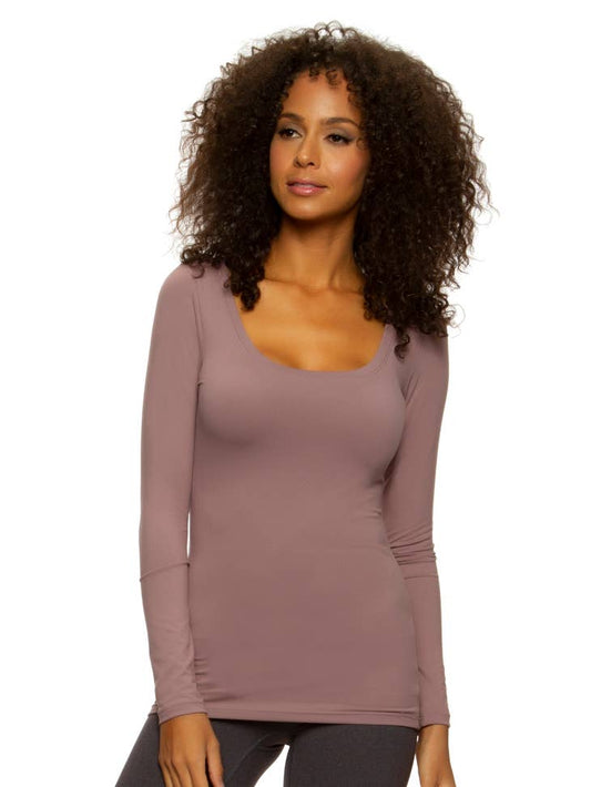 Velvety Soft Long Sleeve Tee - Twilight Mauve