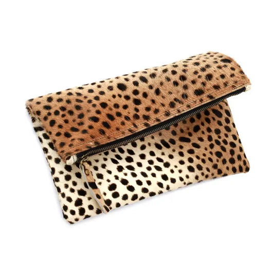 Cheetah Fold Over Clutch