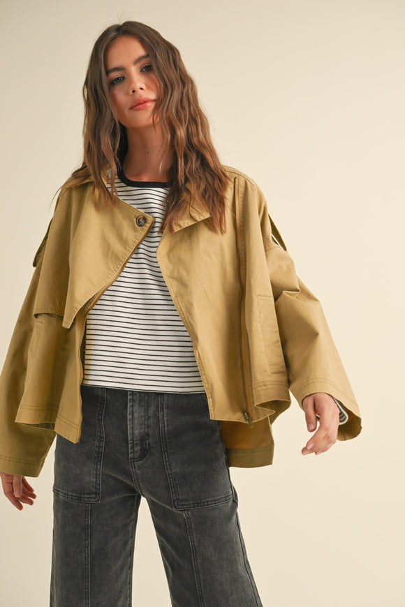 Cropped Trench Jacket - Camel