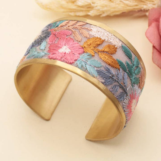 Embroidered Cuff - Faded Floral