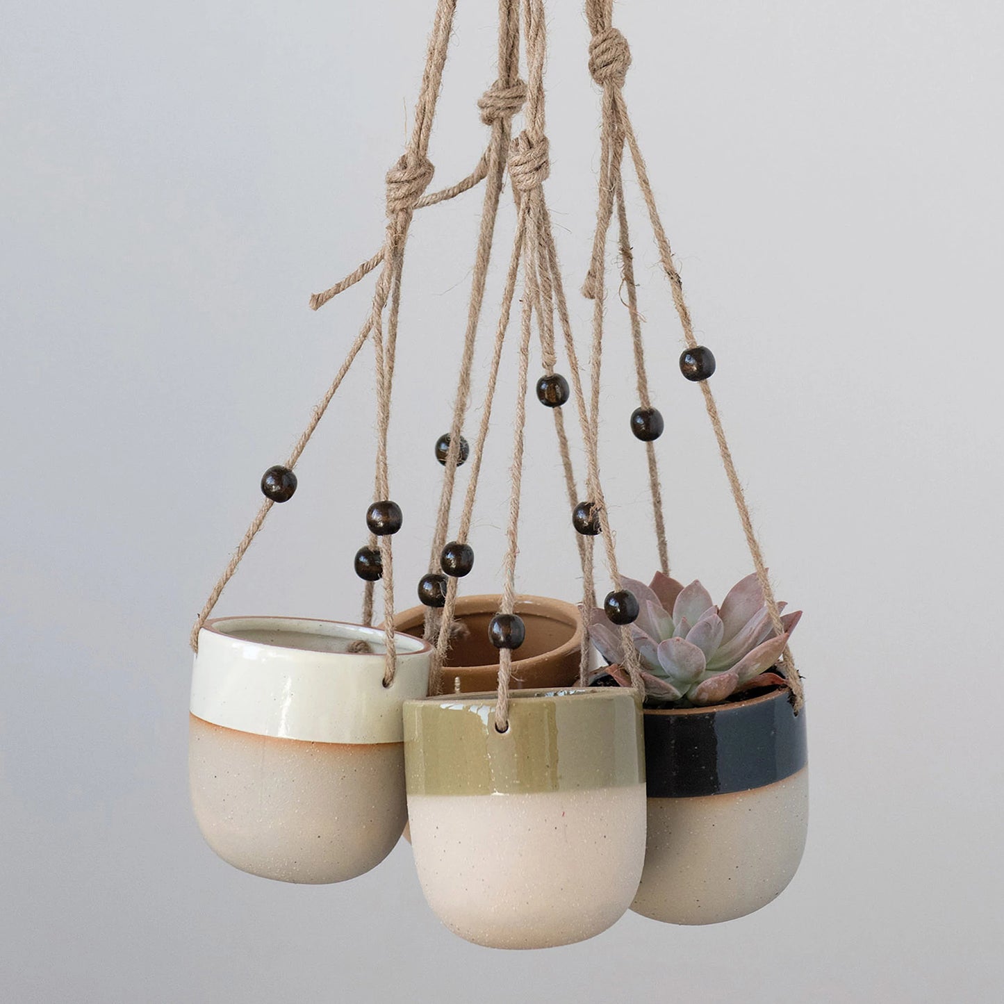 Matte Hanging Planter With Beads