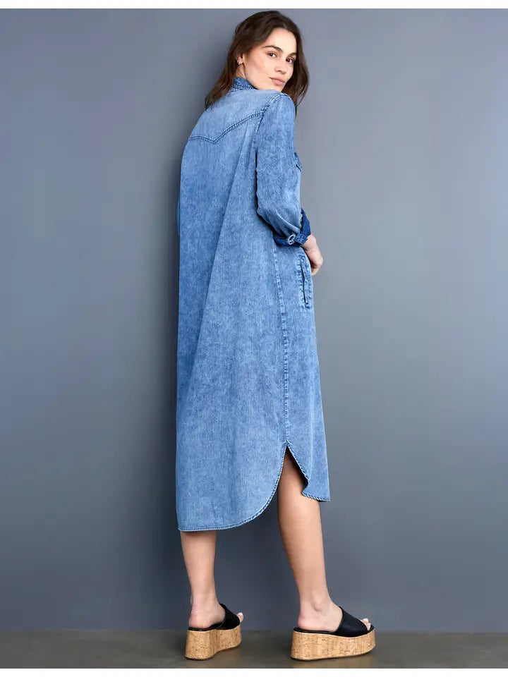 Pocket Shirtdress -  Iceland Blue