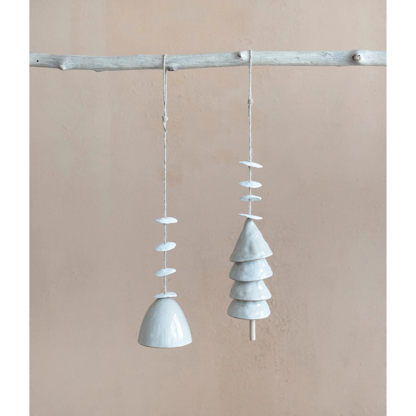 Layered Cone Hanging Stoneware Bell