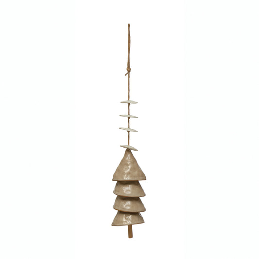 Layered Cone Hanging Stoneware Bell