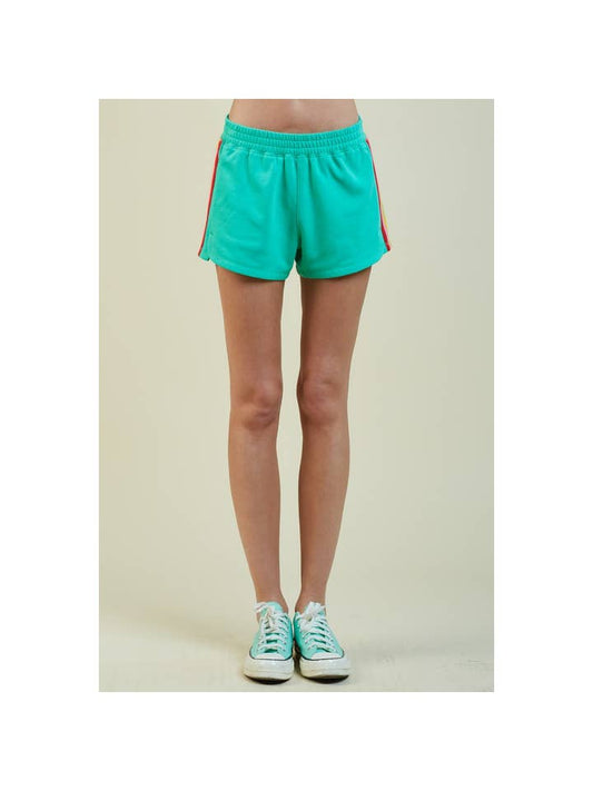 Side Stripe Short - Apple Green