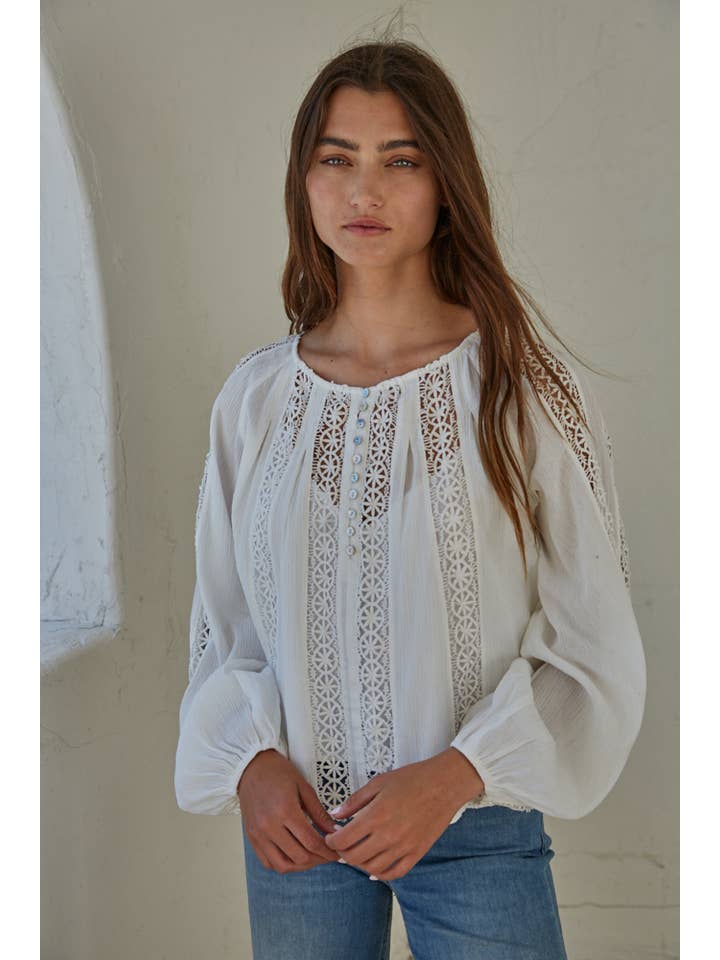 Ethereal Gauzy Top - White